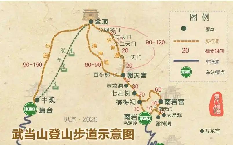 武当山徒步登山路线攻略(清神道/明神道/琼台步道)_小时_时间_金顶