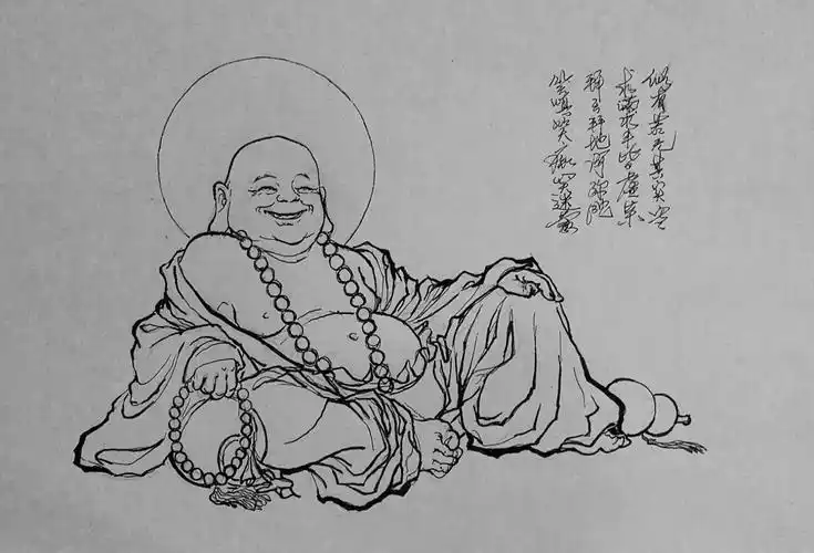 白描弥勒佛    云垠