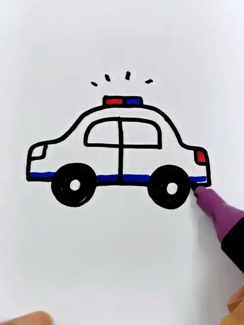 警车简笔画来啦