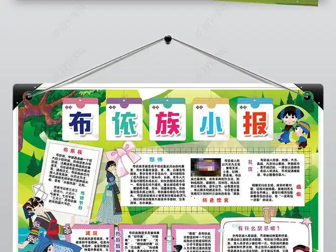 原创布依族小报56个少数民族风俗手抄小报素材版权可商用