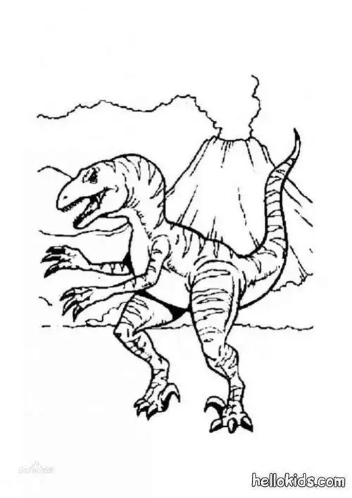 异特龙寻找蛇的简笔画