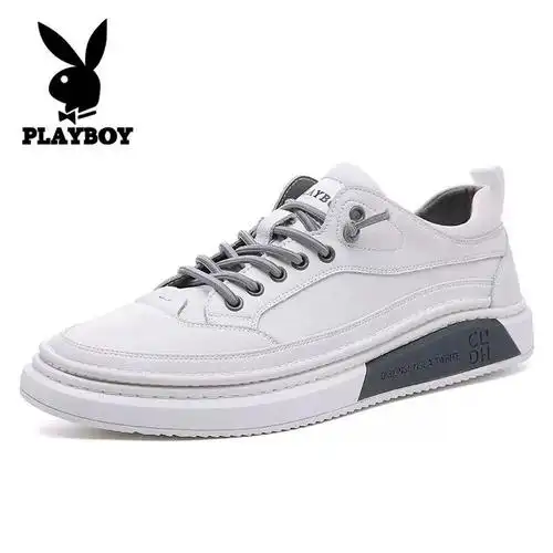 韩版百搭板鞋真皮白鞋潮鞋休闲皮鞋子秋季2020新款花花公子男鞋男