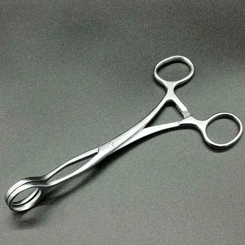 不锈钢医用舌钳拉舌钳口腔科检舌钳牙科钳子17cm口腔科器械医院用