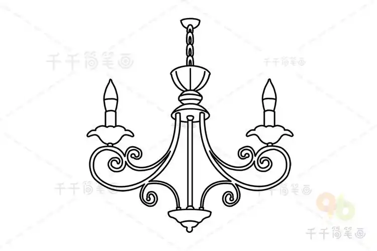 教你画吊灯简笔画