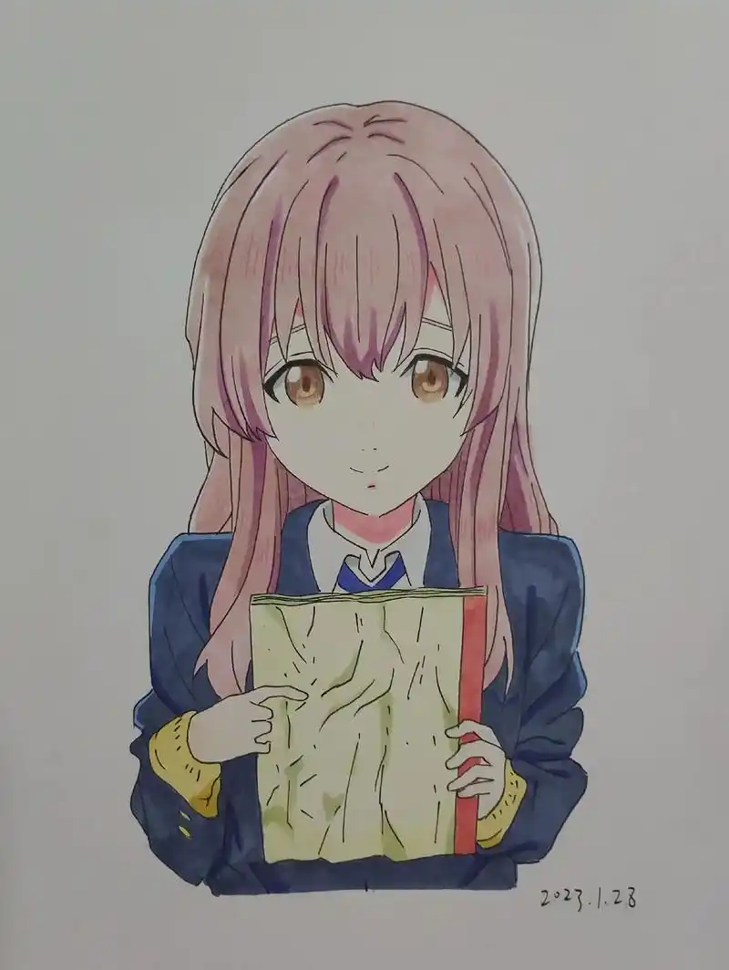 西宫硝子 #手绘 #声之形 挑战画遍京阿尼所有女主 - 抖音