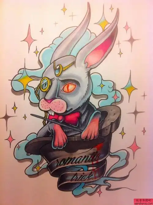 个性兔子黑灰兔子纹身图案tag标签:个性手稿兔斯基个性纹身手稿图片