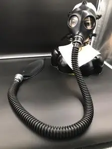 乳胶防毒面具cosplay呼吸束缚恋物乳胶防毒面具 1米通气