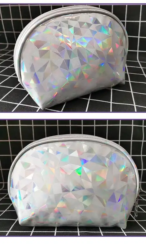 厂家直销ins潮酷时尚镭射贝壳化妆包旅行便携防水收纳化妆包定制