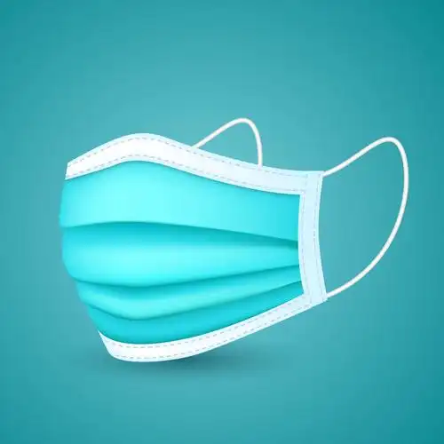 蓝色透明口罩素材