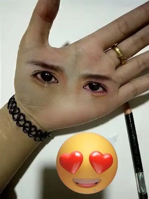 手上的眼睛在流泪,看到了吗?