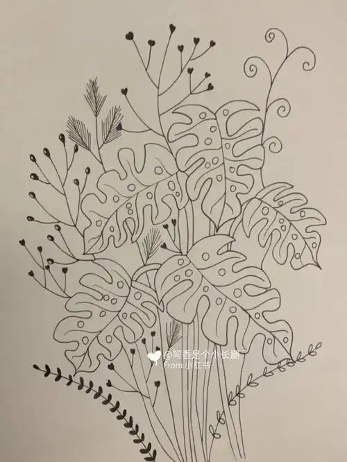 临摹线条画装饰画附带过程