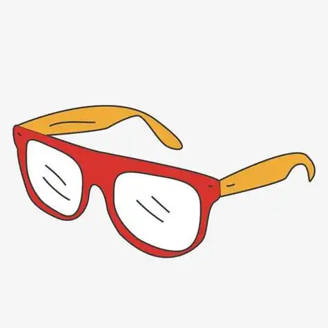 眼镜的简笔画彩色