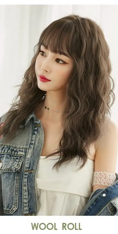 假发女中长发蓬松齐刘海全头套自然新式发套锁骨发网红羊毛卷短发 你