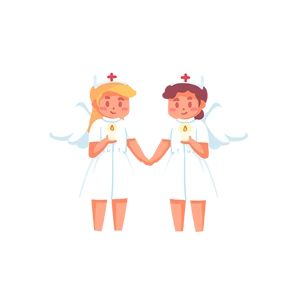 护士节护士手牵手人物免抠素材