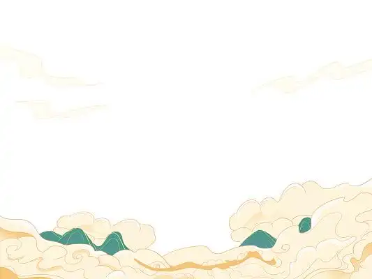 背景中国风祥云云纹蓝天白云粉色手绘国潮古风中国风祥云元素png素材