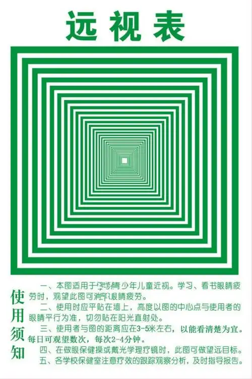 加厚pvc材质远视表大号增视图远视图远眺视力挂图训练图 远视表挂图