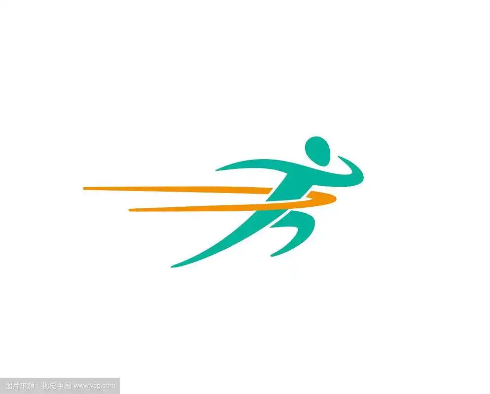 创意抽象的跑步体标志设计符号