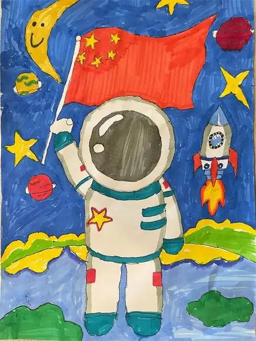 小学生我的航天梦主题绘画简单又漂亮-图4