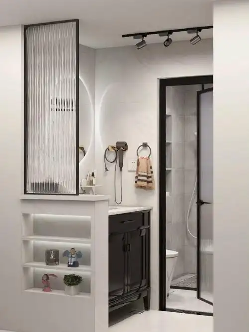 长虹玻璃屏风入户玄关卫生间洗漱台半墙隔断不锈钢餐客厅装饰遮挡