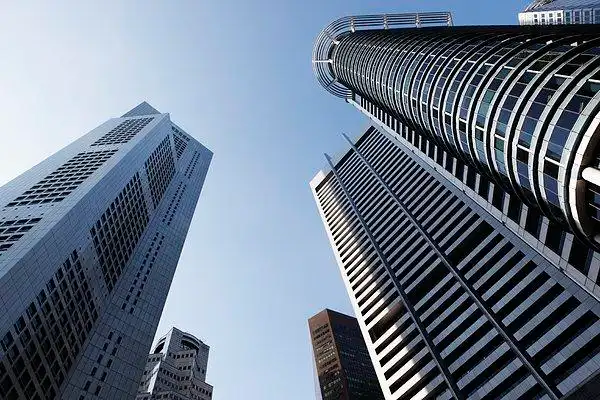 仰视,新加坡,摩天大楼