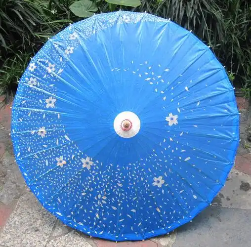油纸伞 泸州桐香坊油纸伞 古典传统 防雨 舞蹈礼品 蓝色日式花纹