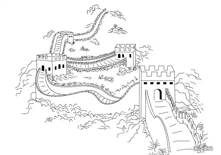 11张画长城的简笔画图片