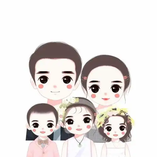 唯美全家福头像:兄妹两人,三口,四口之家微信头像
