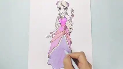 手绘精灵梦叶罗丽迷你可爱的灵公主简笔画