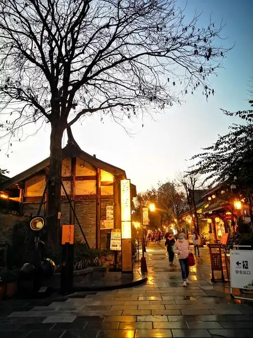 宽窄巷子的夜景,人有点少,完全没有非疫情期的人头攒动