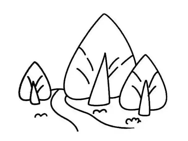 风景简笔画 风景简笔画山水画