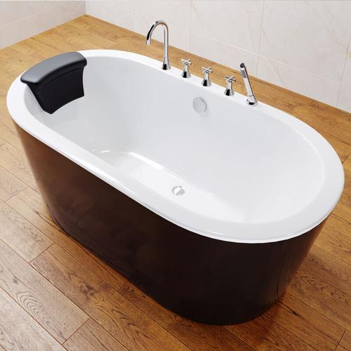 浴缸浴缸一体式欧式独立落地式白色龙头浴盆扶手加热澡盆情侣浴桶左裙