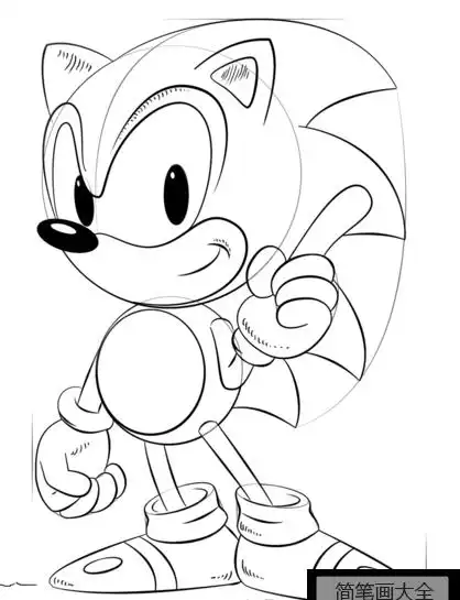 如何画音速小子索尼克_简笔画教程_简笔画大全