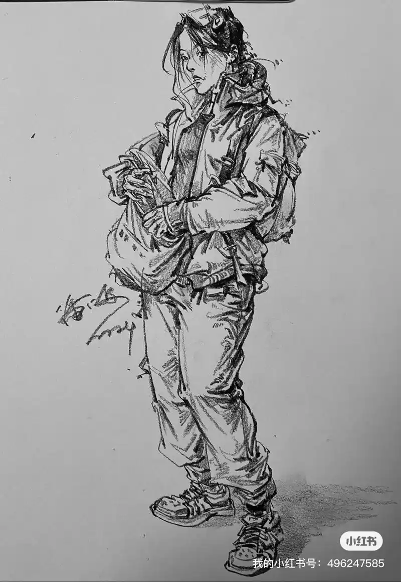 速写人物 原图保真,新的一年努力加油#速写人物 #速写教学 - 抖音