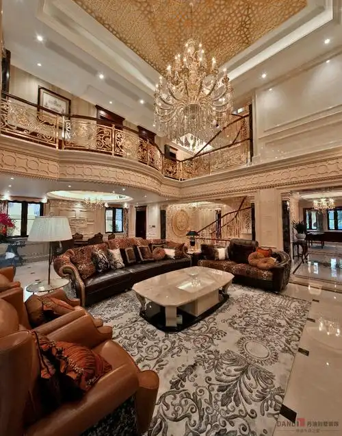 曦城1200㎡豪宅别墅美式装修设计奢而不华简而不凡