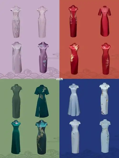 把中国传统颜色做成旗袍沉稳大气,端庄得体更具东方女子的韵味-74