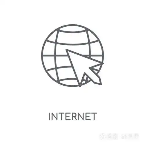 互联网线性图标互联网概念笔画符号设计薄的图形元素向量例证在白色