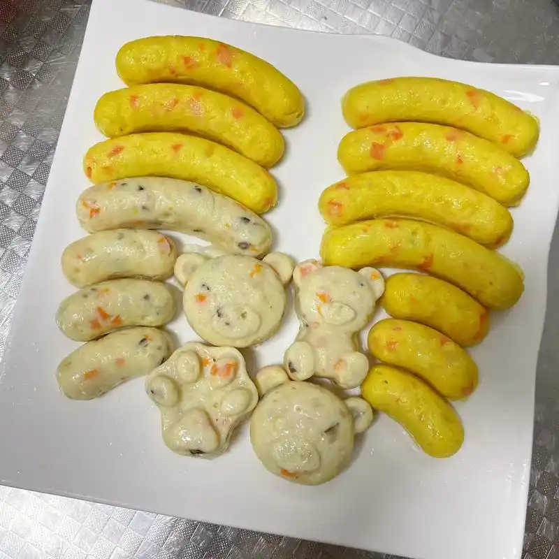宝宝辅食 鸡肉肠 紫薯卷馒头
