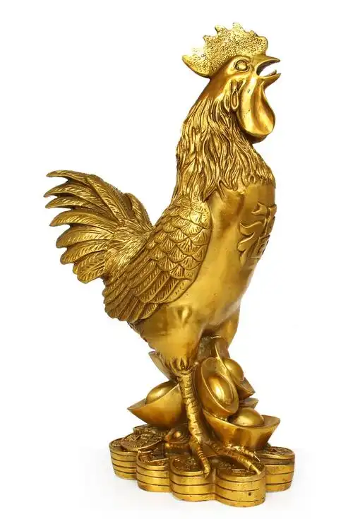 开光纯铜公鸡摆件铜鸡吉祥物金鸡斩婚外情烂桃花招财家居风水摆件.