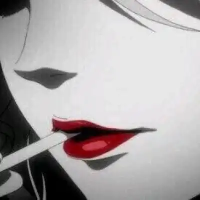 动漫女生高冷红唇霸气头像 冷酷超拽高冷半脸动漫女生头像