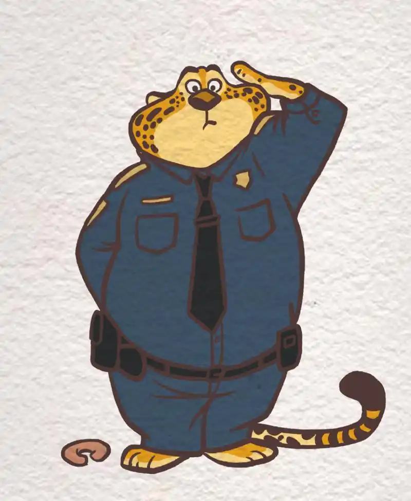 疯狂动物城【豹警官简笔画步骤图来喽】 真的不能再可爱了,怎么会设计