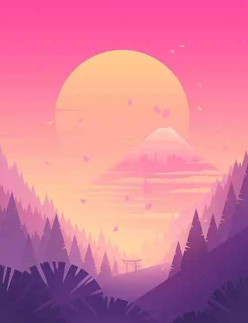 偏扁平风风景插图|插画|创作习作|葬心邪 - 原创作品 - 站酷 (zcool)