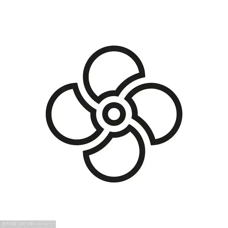 白色背景上的风扇图标