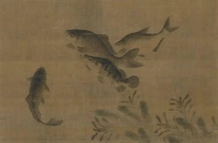 《蟹鱼图》局部 明 · 徐渭天津博物馆藏《蟹鱼图》局部 明 · 徐渭