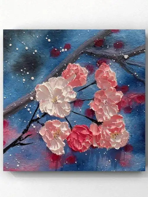 油画棒西府海棠附色号步骤