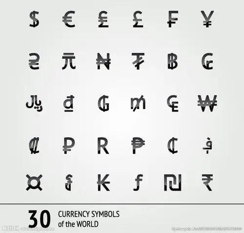 各国货币符号设计图__网页小图标_标志图标_设计图库_昵图网nipic.com