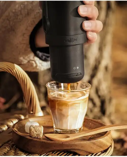 胶囊咖啡机小米现货便携手摇咖啡机旅行户外胶囊咖啡粉手磨手动黑色