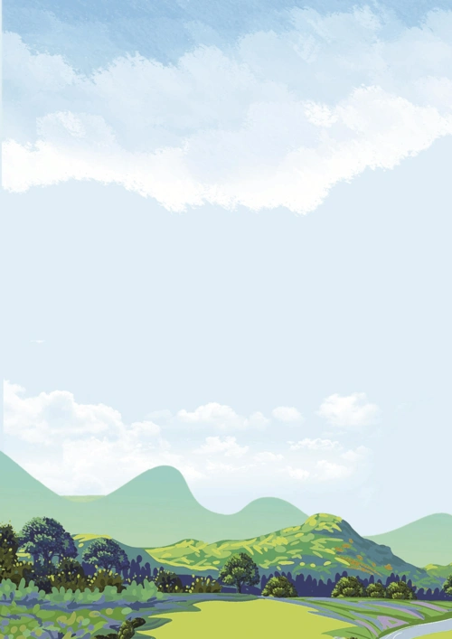 word模板:水彩蓝色天空风格信纸背景word模板