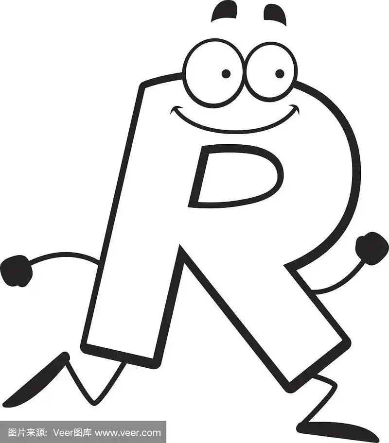 英文字母r,卡通,符号,字母,图像