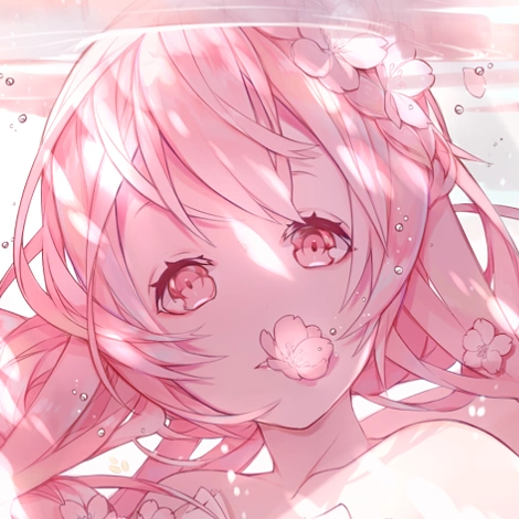 自截头像#粉丝 樱花 少女 水中 可爱