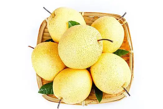 白底上放着雪梨